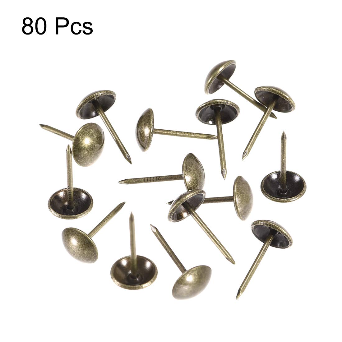 sourcing map 80Stk.Polsternagel 11mm Durchmesser 20mm Runde Reißzwecken Bronze