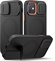 Vista 9 de SURITCH Funda para iPhone 14 Pro Max con cubierta magnética para cámara deslizante y soporte ajustable, compatible con MagSafe, funda protectora