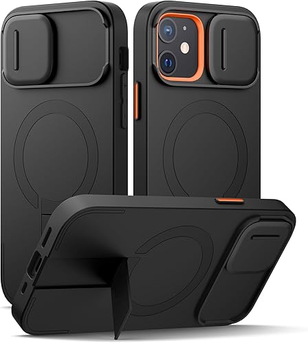 Miniatura 9 de SURITCH Funda para iPhone 14 Pro Max con cubierta magnética para cámara deslizante y soporte ajustable, compatible con MagSafe, funda protectora