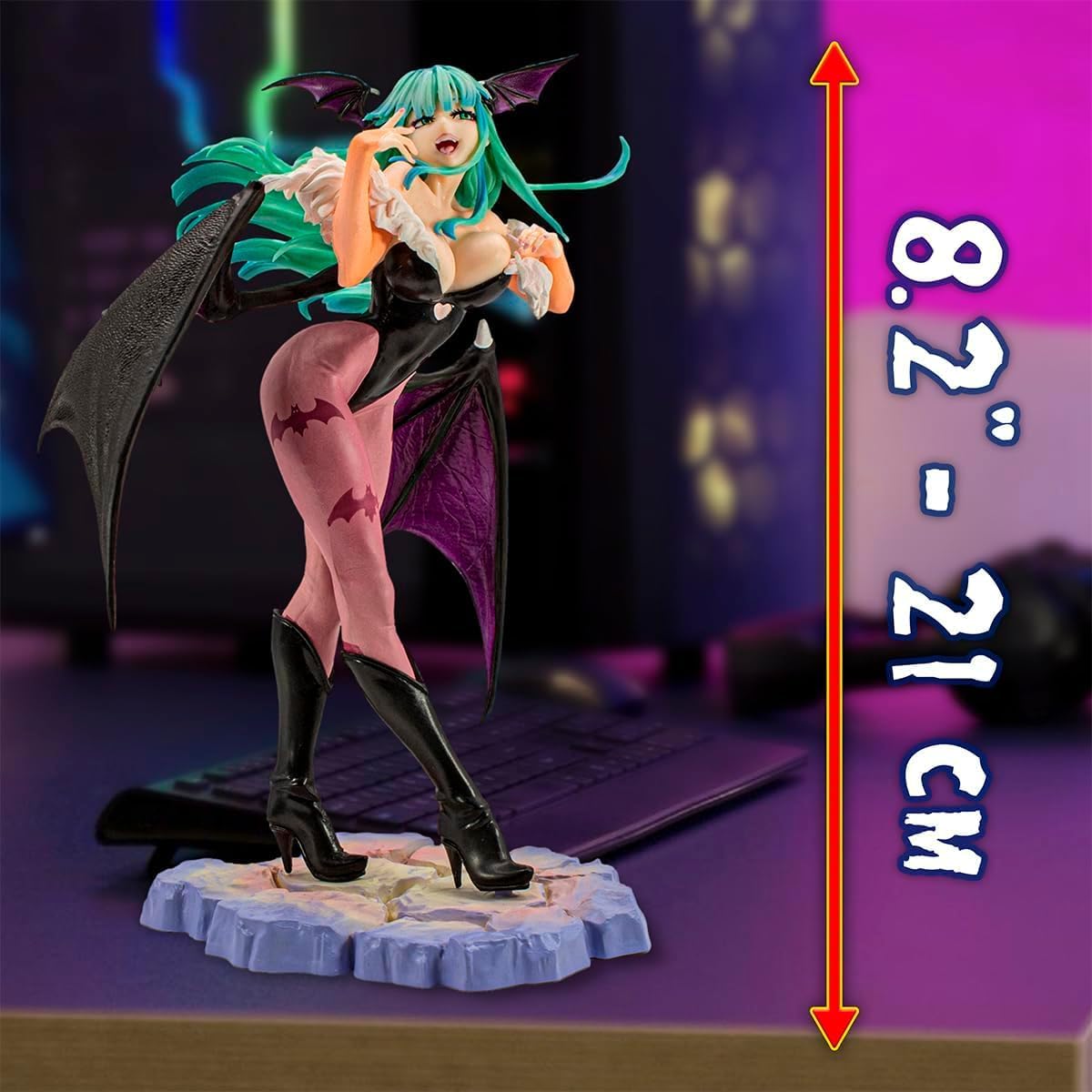 Vampire Morrigan Videogame Anime Colorful Collectible Desk Decoration Bishojo Statue 8.2" in