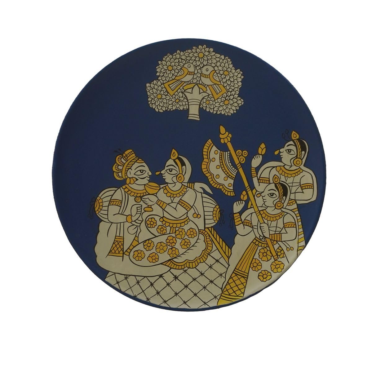 Tarang Arts Hand-Painted PHAT Wooden Wall Plate for Home & Office Decor