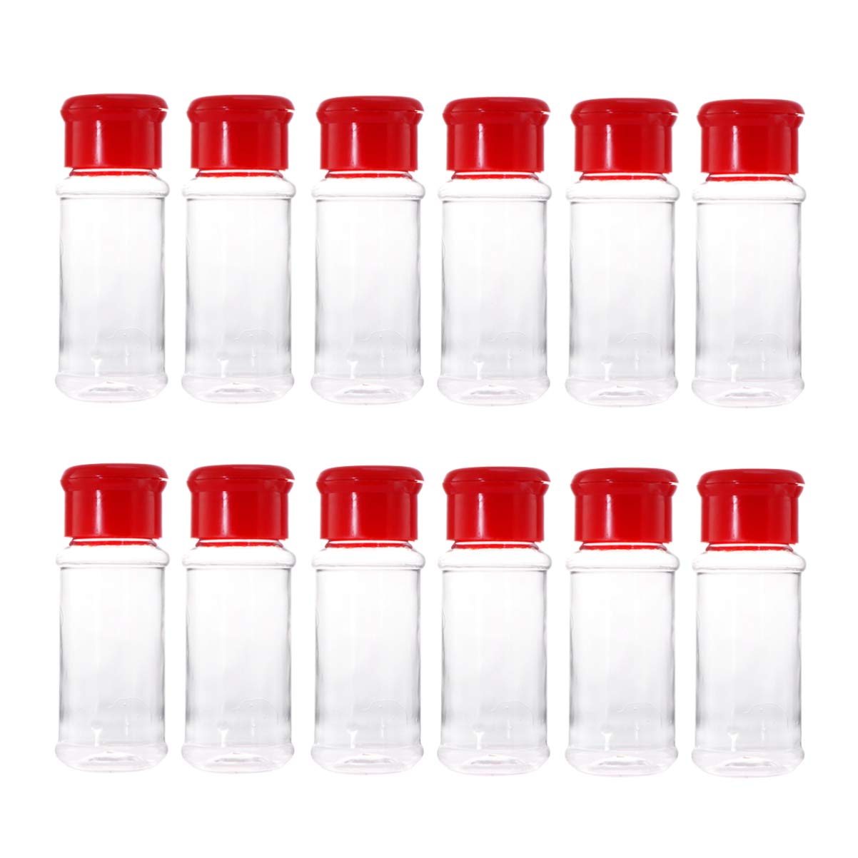 12pcs Spice Storage Tins Grilling Spices Pepper Bottle Soy Sauce Container Mini Pepper Glass Bottles Sauce Dispenser Salt Shaker Red Seasoning Travel Condiment Bottles re-usable