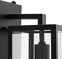 Vista 3 de John Timberland Titan - Juego de 2 lámparas de pared modernas para exteriores, marco rectangular negro místico del atardecer al amanecer, paneles