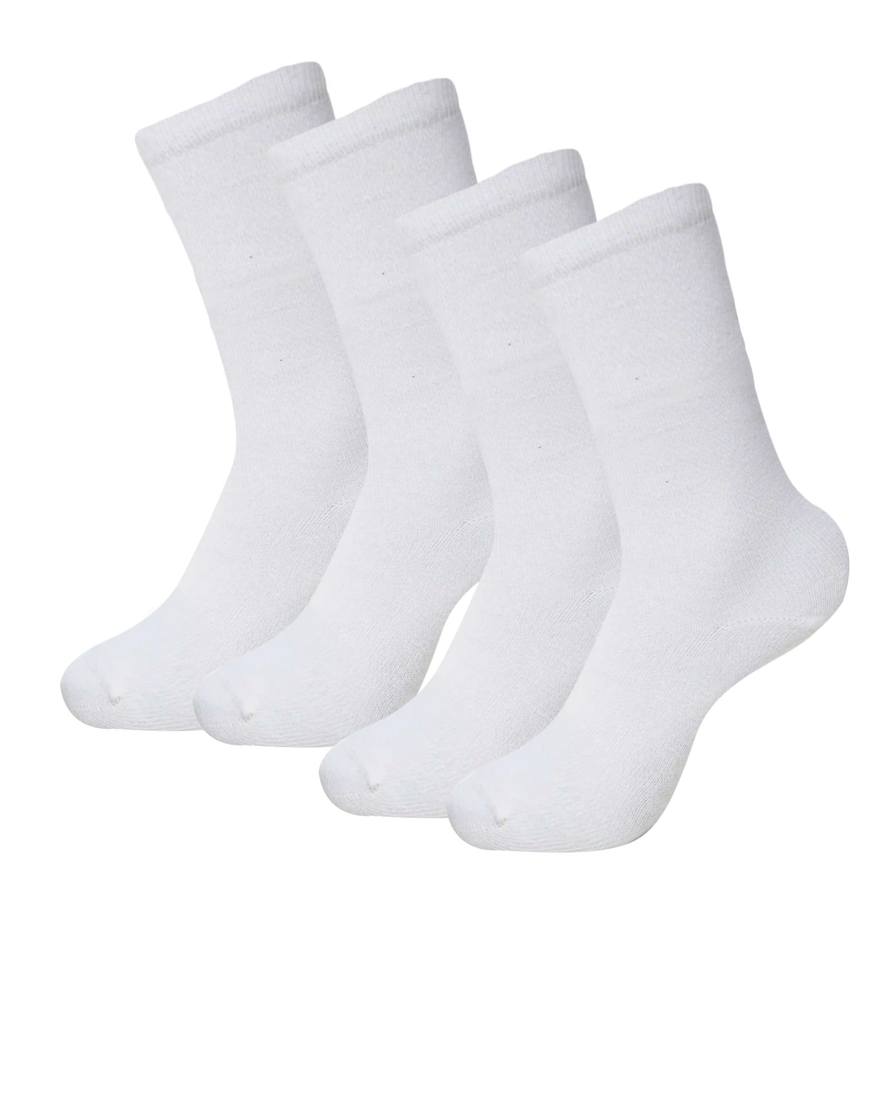 Jockey 7902 Kid's Compact Cotton Stretch Solid Knee Length Socks With StayFresh Treatment (Pack of 2)_White_9-10 Yrs
