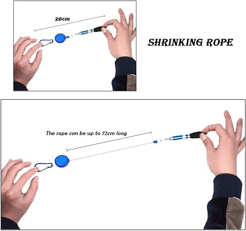 Miniatura 4 de whatUneed 3 en 1 práctico carrete retráctil para insignias, bolígrafo con clip para cinturón, mosquetón con bolígrafo retráctil (juego de 6)