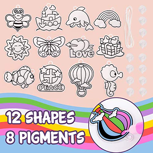 NextX Window Art, Suncatcher for Kids Craft Kits, 12 Paintings - Thumbnail 2