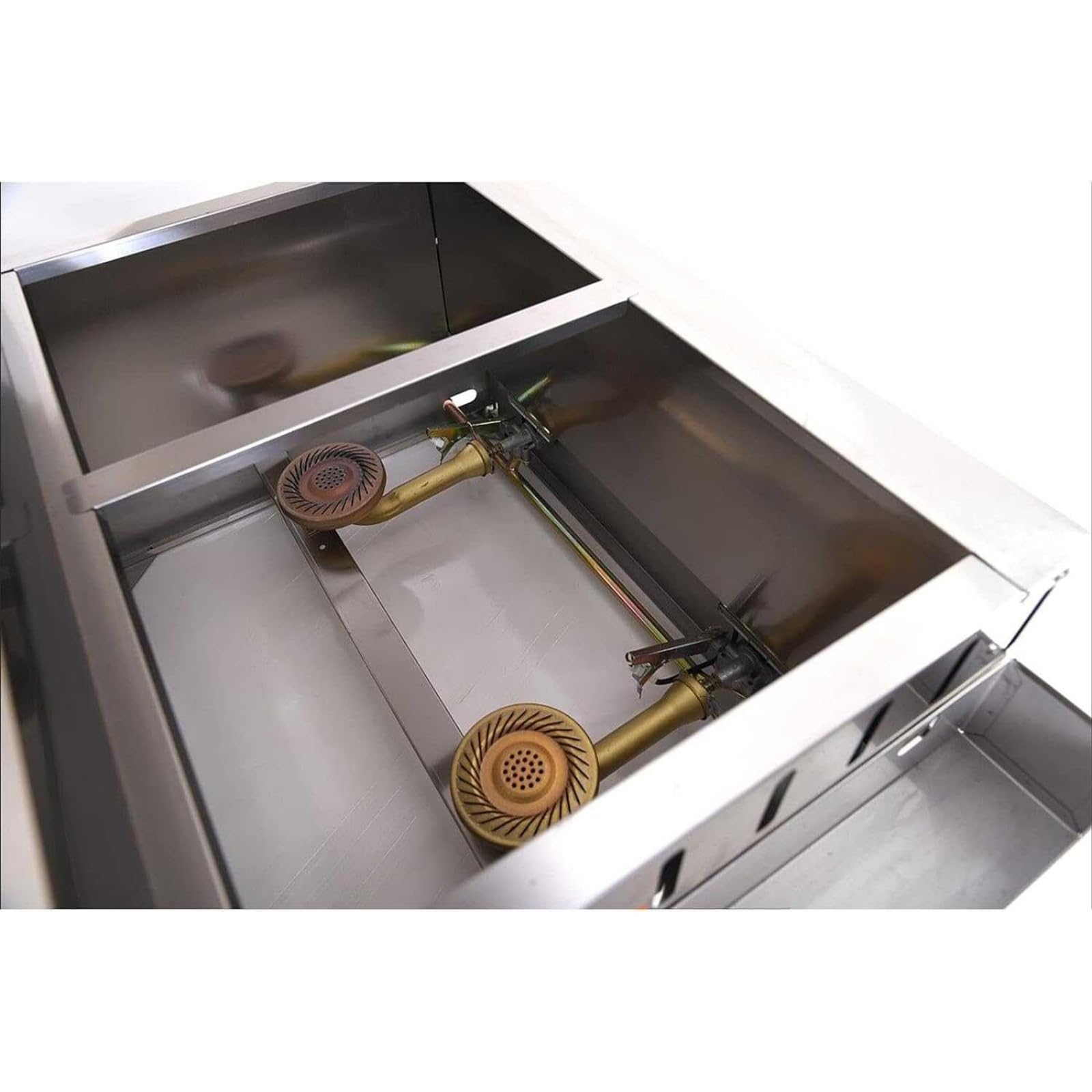 Friggitrice a gas, grande capacità da 10 l, in acciaio inox, per uso commerciale, con potenza di fuoco regolabile, facile da pulire, include cestini e coperchi per patatine, ciambelle, pesce