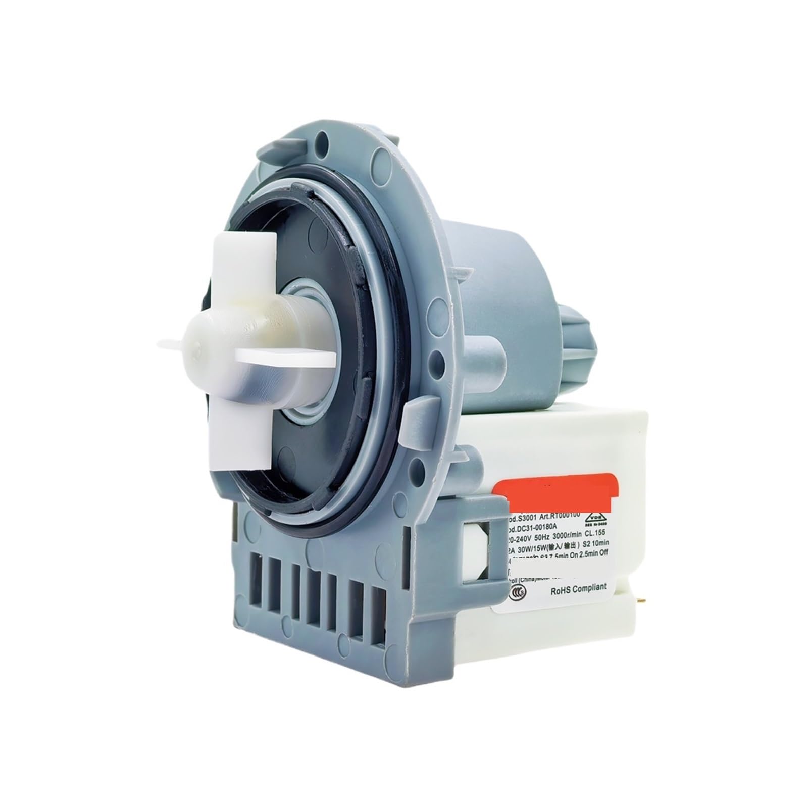Drain Pump Motor, Compatible for Samsung，Washing Machine Washer Drainage Parts DC31-00180A 220-240V 50Hz 30W/15W 3000r/min