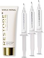 SMILE NOVA Advanced White Teeth Whitening Gel Refill: 35% Carbamide Peroxide, 60 Treatments, 3x10mL Syringes + Nano-Hydroxyapatite Toothpaste (Trays Not Included)