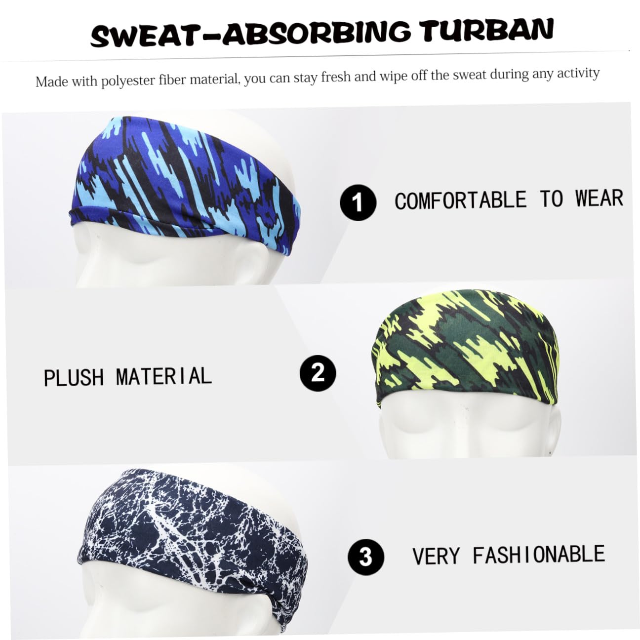 BESTonZON Sport Schweißbandana Sport Stirnbänder Modisches Yoga Stirnband Fahrrad Schweißband Haar Baumwolle Laufschweißband Gelbe Schweißbänder Schweißbänder Stirnband Damen