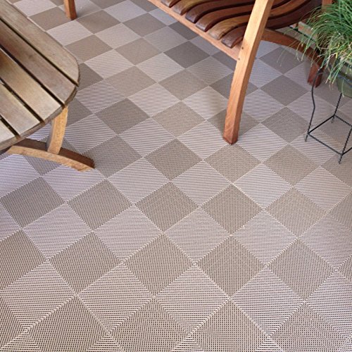 BlockTile B2US4630 Deck and Patio Flooring Interlocking Tiles Perforated Pack, Gray, 30-Pack