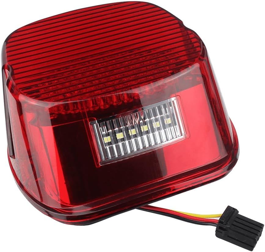 Eagle Lights Layback LED Tail Light for Harley-Davidson® Motorcycles – Running & Brake Light, Red Lens, Squareback Replacement, Plug & Play