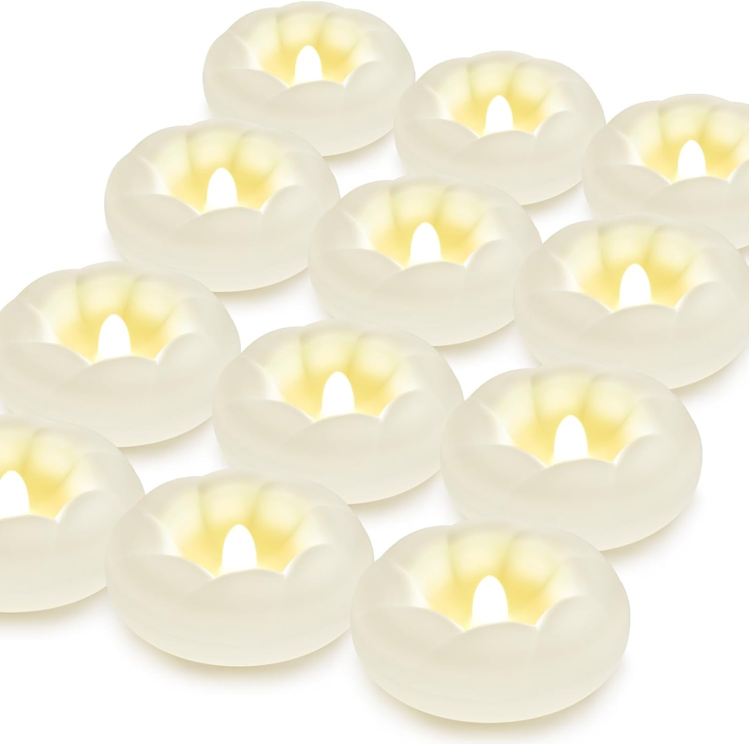 12Pack Flameless Led Floating Candles, 3” Plastic Battery