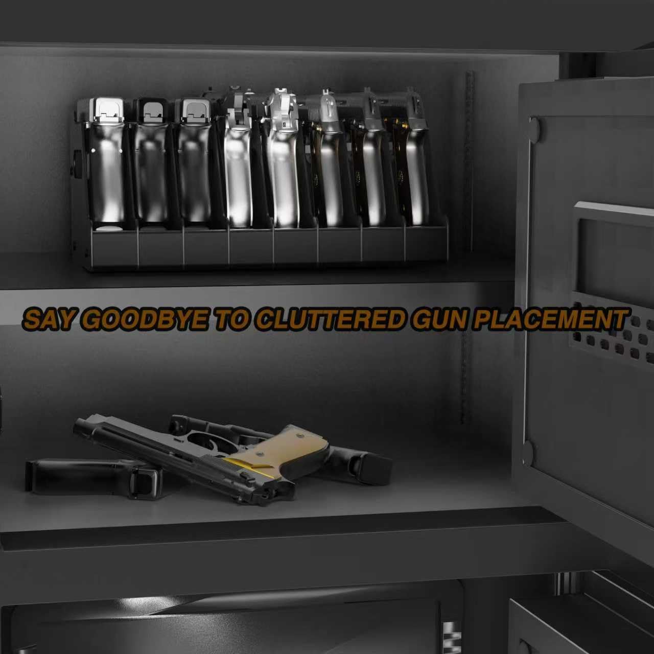 HEKAGURA Pistol Rack for Gun Safe, Can Hold up to 4-8 Pistols, with Foam Protection to Prevent Scratches on The Guns for Revolvers, Glock 17 19 23 Gun Safe Accessories