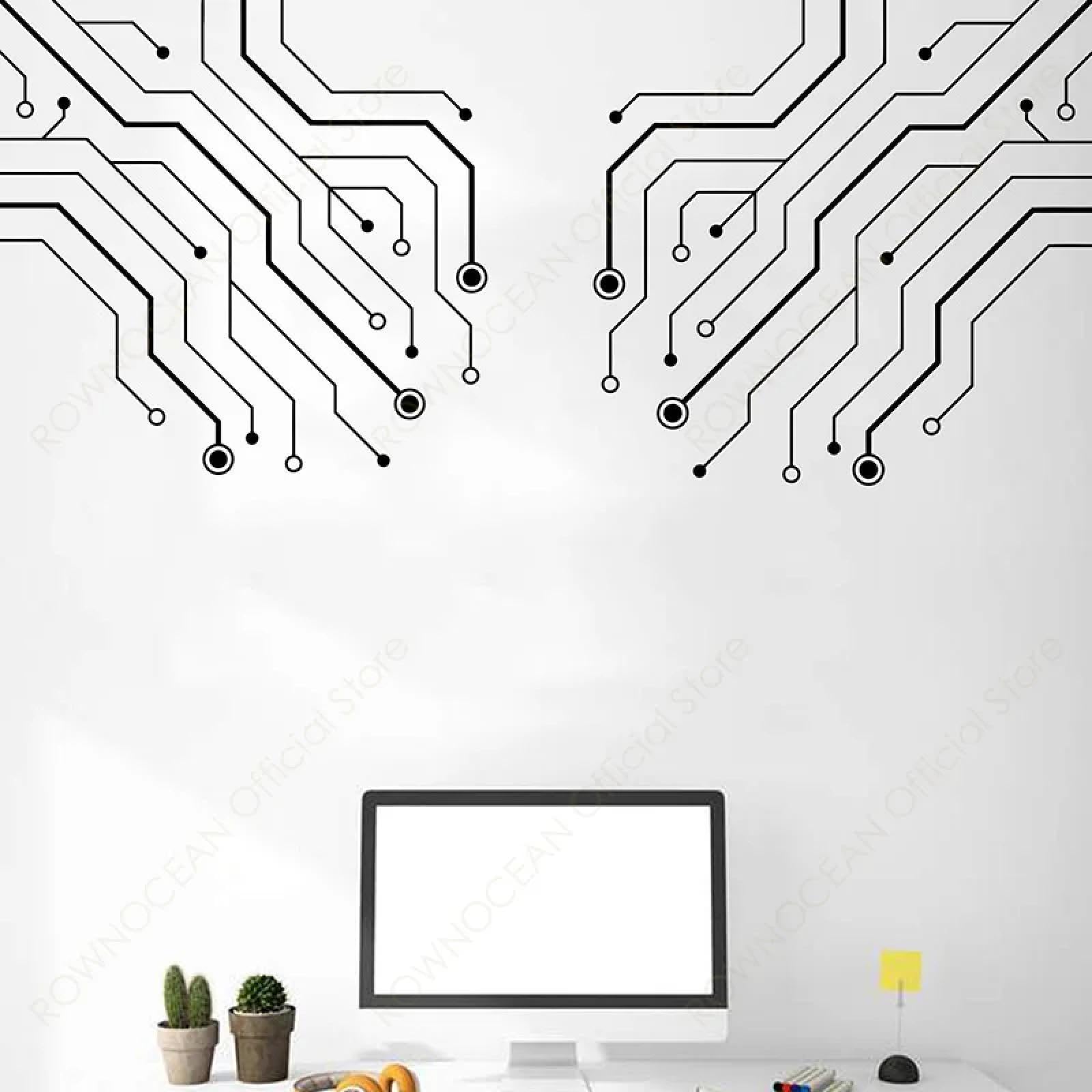 YOUOUSI Technology Circuit Board wall Decals, Computer IT Software Science School Workshop Office Decoration Children's Room Art
