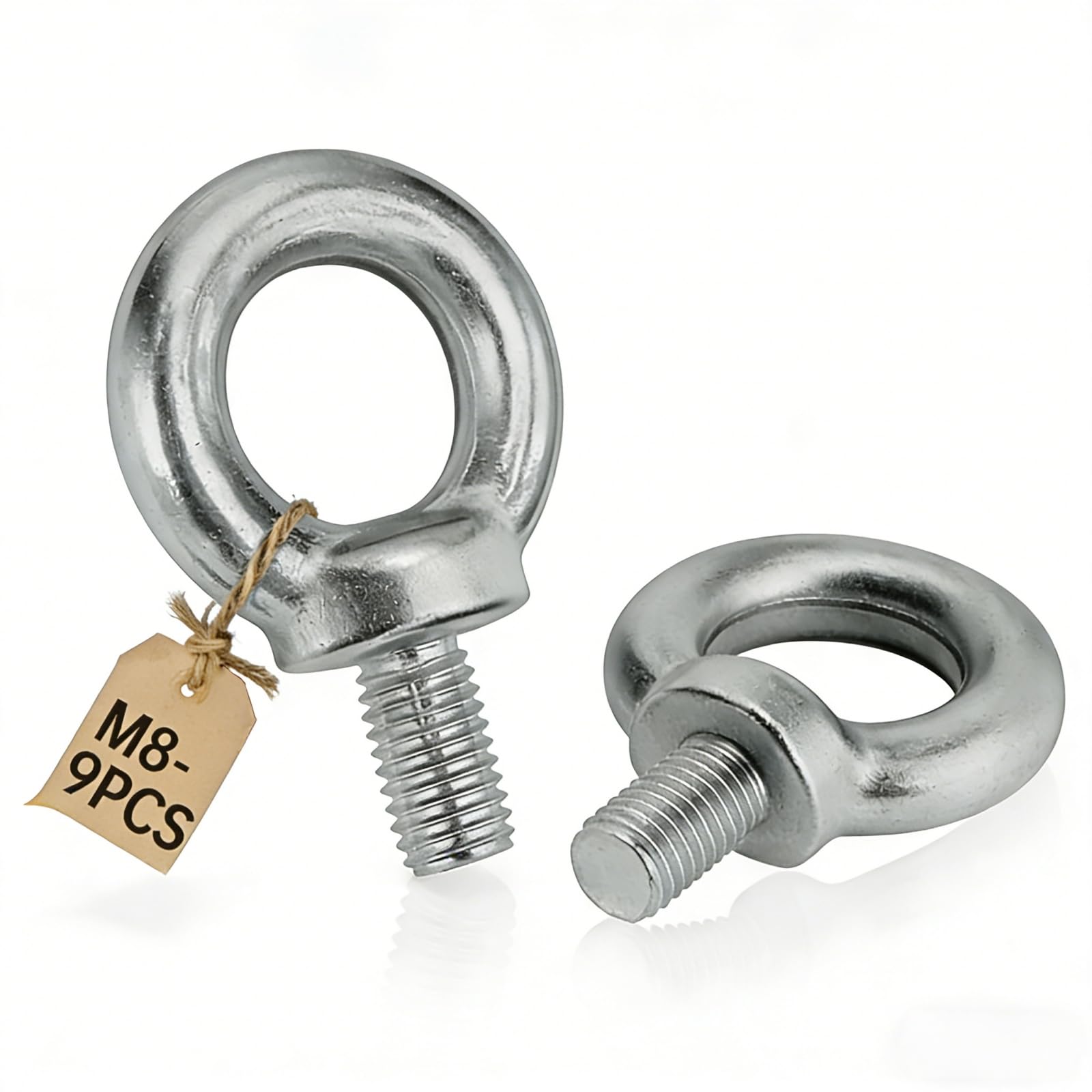 msymsyu M8 Eye Bolts 9 Pcs Eye Bolts Heavy Duty