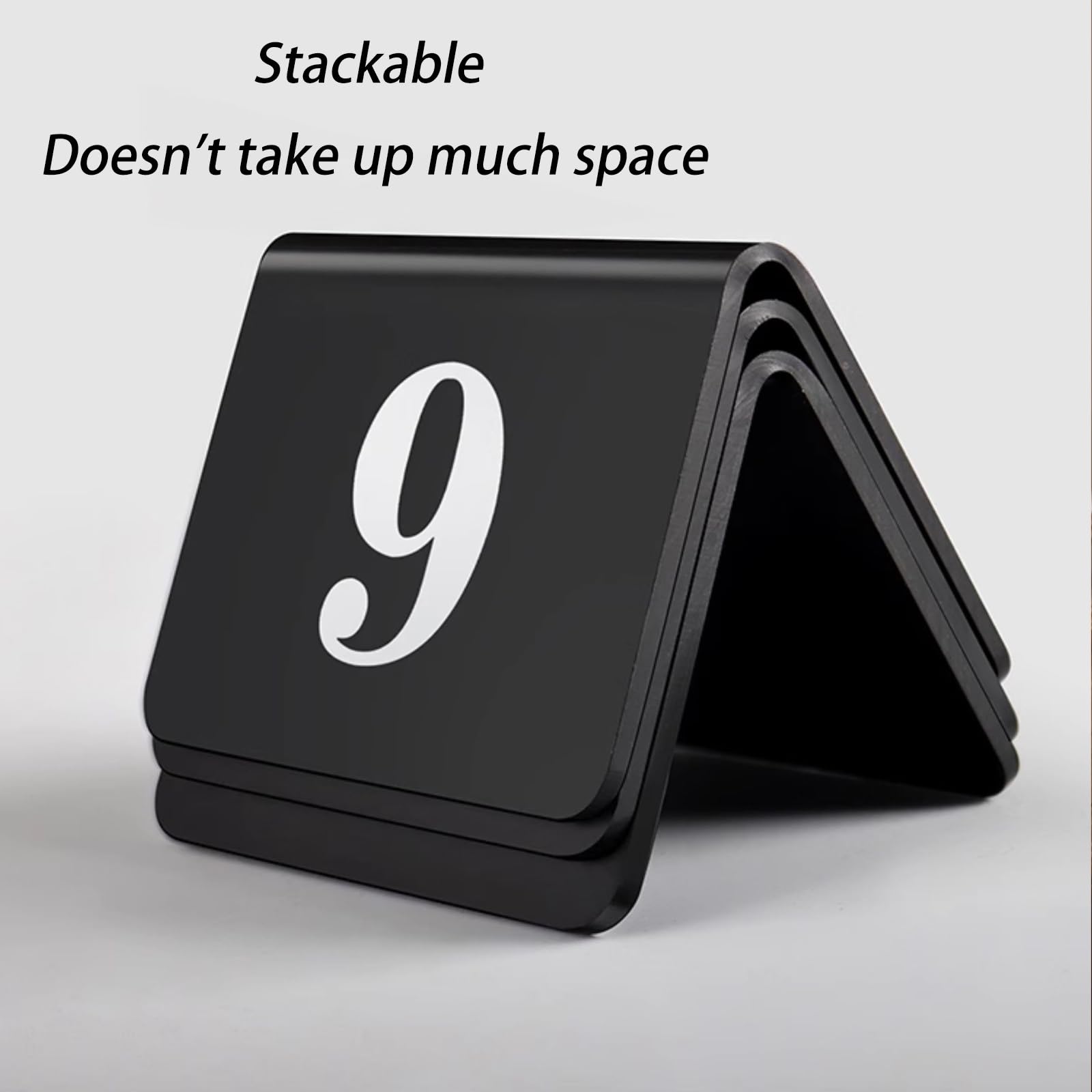 Carpas acrílicas de doble cara con números de mesa, placas de números de mesa en forma de V para bodas y eventos, transparente, paquete de 25, opciones multicolor disponibles