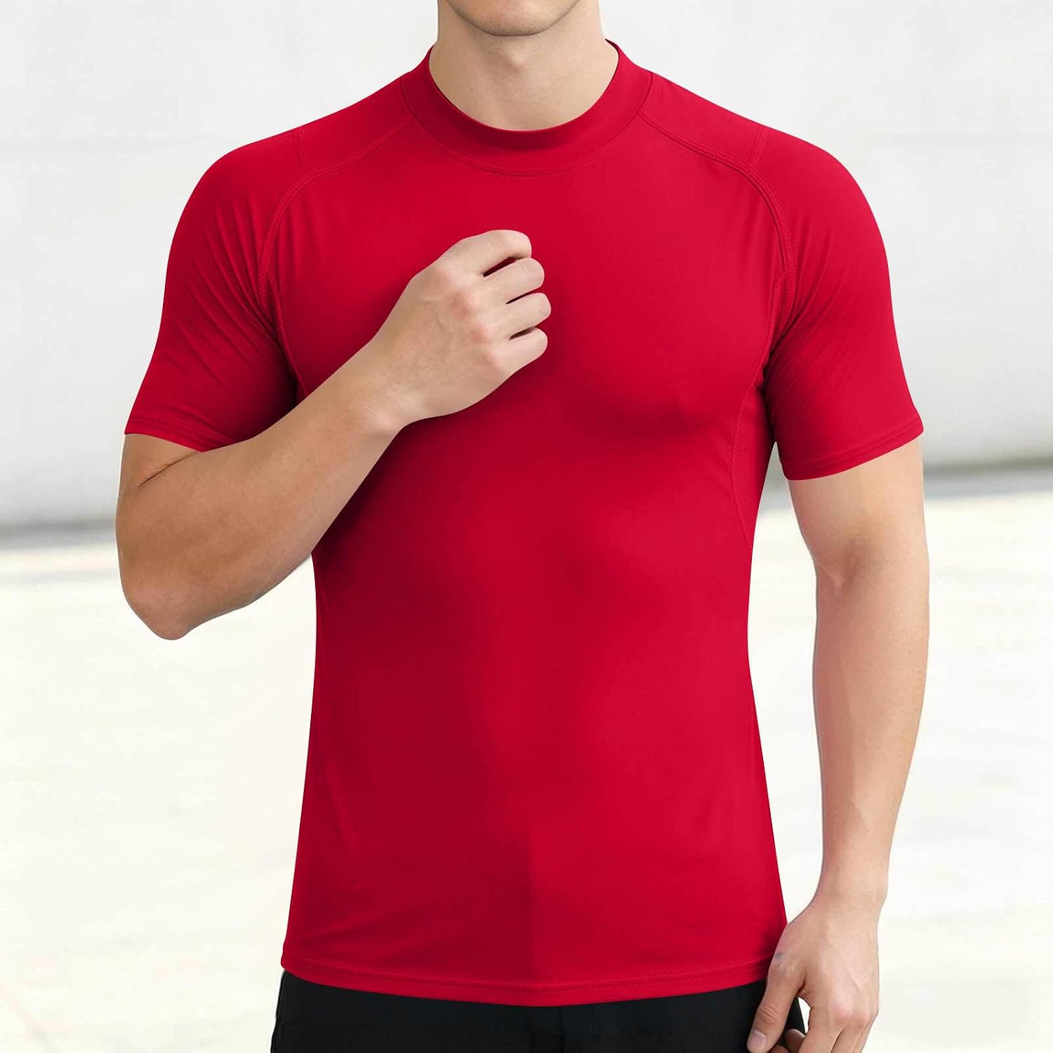Workout Shirts for Mens Casual Classic Moisture Wicking T-Shirts Crew Neck Short Sleeve Tops Athletic Running Blouse