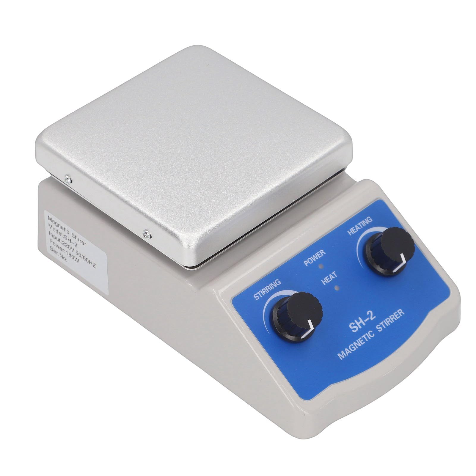 FTVOGUE Miscelatore Magnetico da Laboratorio Agitatore Magnetico con Piastra Riscaldante da 180 W Velocità Regolabile Continua 0-1600 Min con Piastra Riscaldante in Acciaio Inossidabile