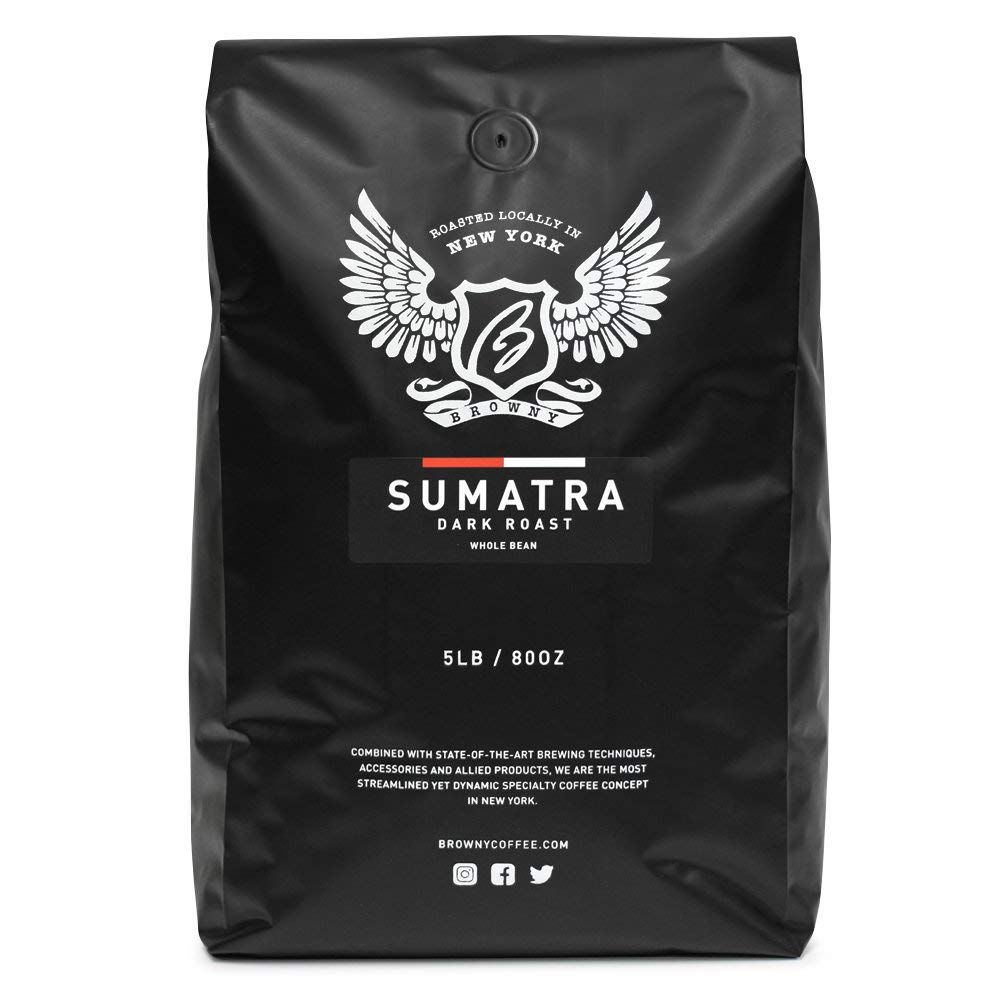 DARK ROAST, Fair Trade Certified Organic SUMATRA, Whole Bean Coffee, 80 Ounce Bag