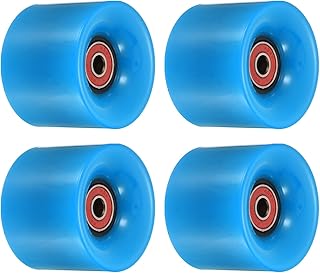PATIKIL 60mm Longboard Wheels with Bearings ABEC-9, 4 Pack Street Wheels for Skateboards Cruiser Wheel Replacement 80A, Blue Red
