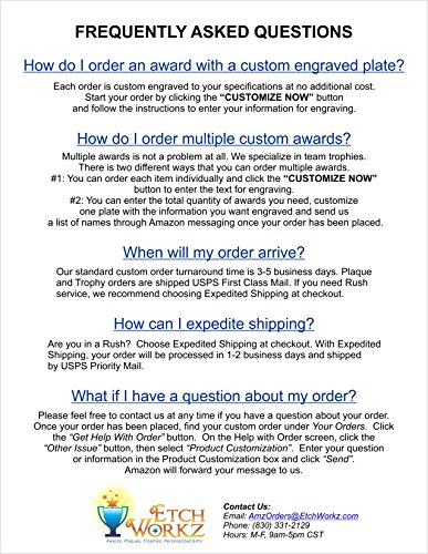 Etch Workz Customize Heavy Resin Casting Award - Sports Star Ssr24 Series Resin Art Trophy - 3D Action - Engraved & Personalized Free #TOP2