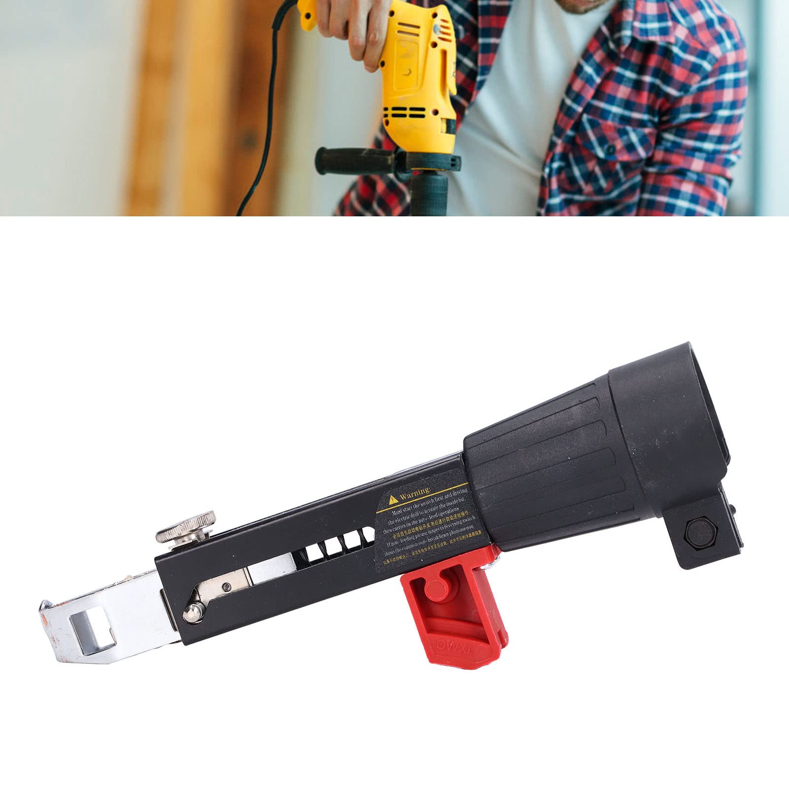 Pistola de Clavos Automática, Adaptador de Clavos de Cadena Automática, Pistola de Tornillos para Paneles de Yeso con Pistola de Tornillos de Clavos de Alta Eficiencia,