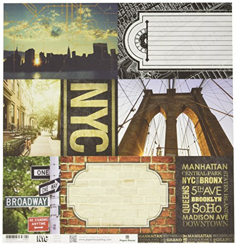Paper House Productions P-2032E Double Sided New York City-Tags Paper (15 Pack), 12