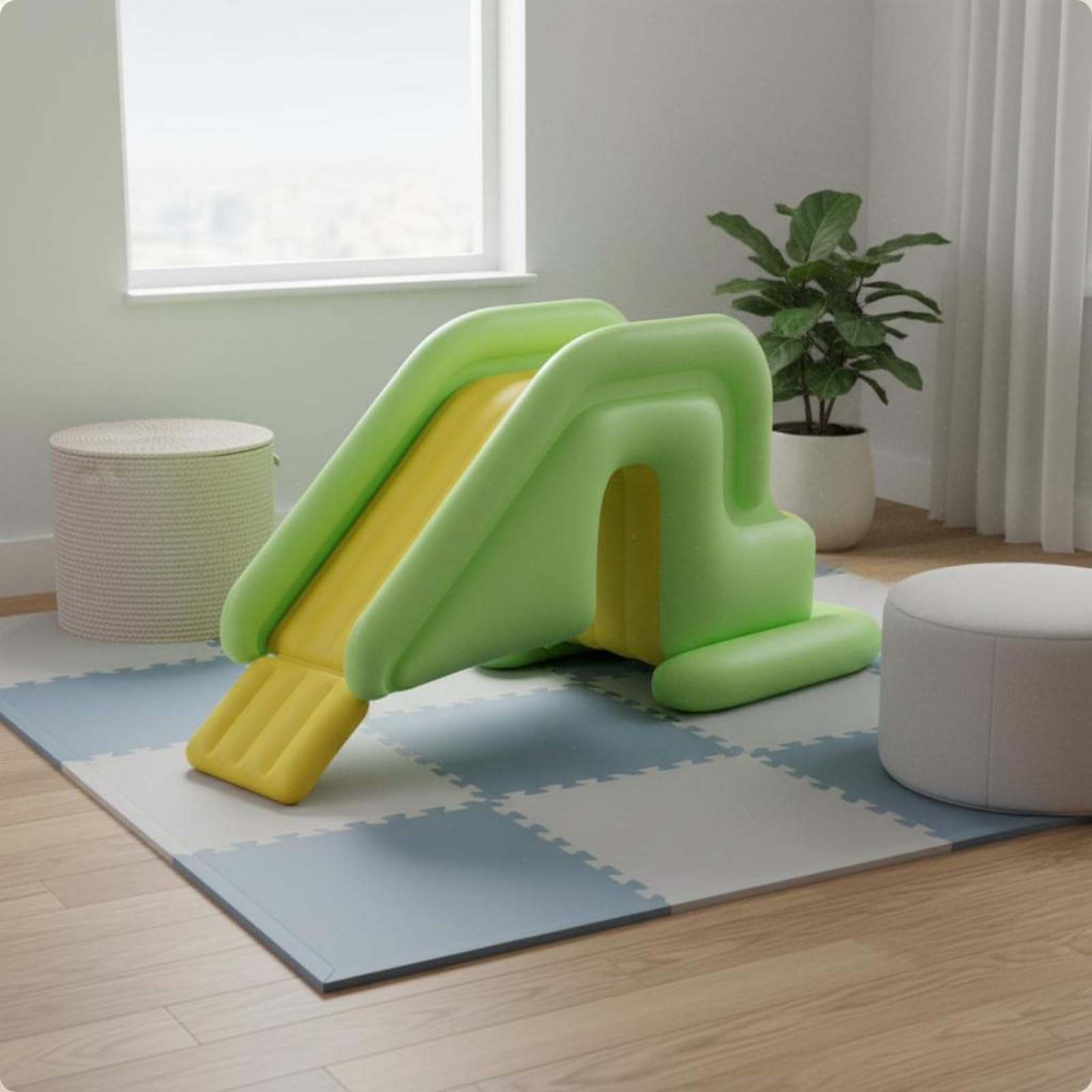 Aufblasbare Rutsche Gelb Indoor-Rutsche Glatte Gleitfläche Luftrutsche Für Drinnen, Gelb