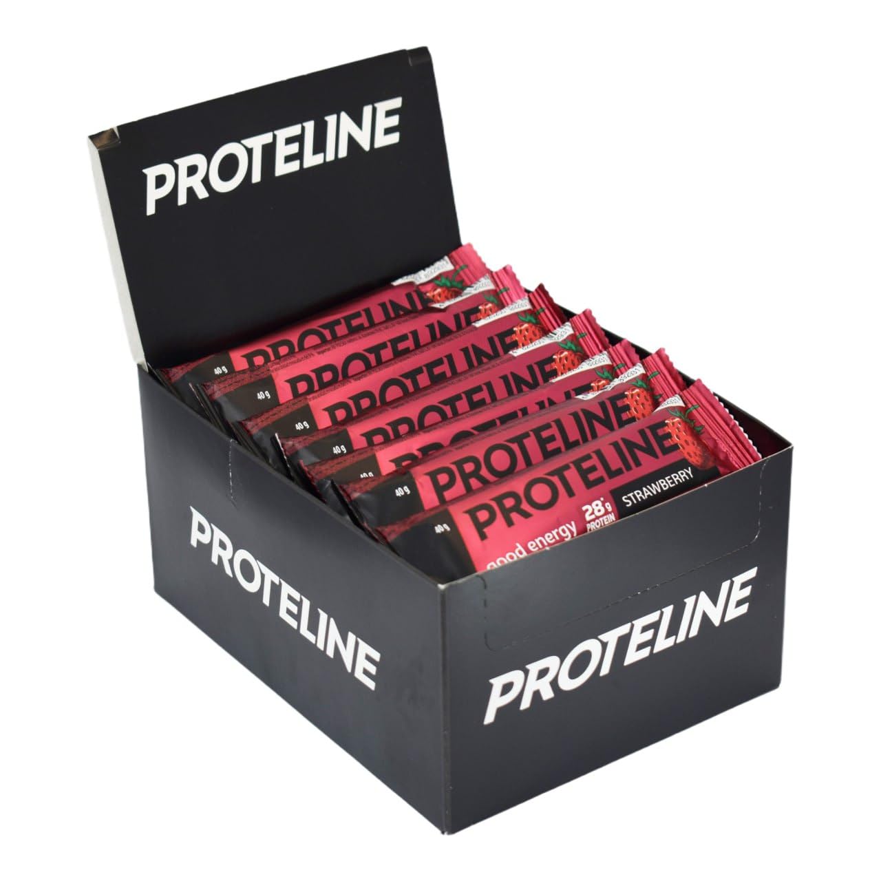 Baton Proteinowy Truskawkowy 28 g Białka, 24 x 40 g – Wysokobiałkowa Przekąska dla Sportowców, Fit Baton po Treningu