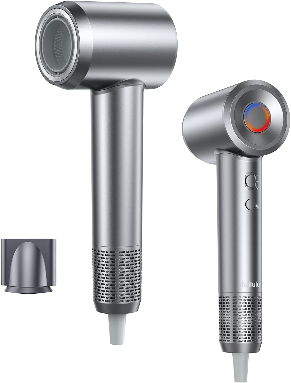 Hair Dryer, 160000 RPM High-Speed Ionic Blow Dryer Portable Professional Lightweight Hair Dryers with 200 Million Negative Ions, Fast-Drying, Quiet Hair Dryer with Nozzle for Home, Salon, Travel Gunmetal Color