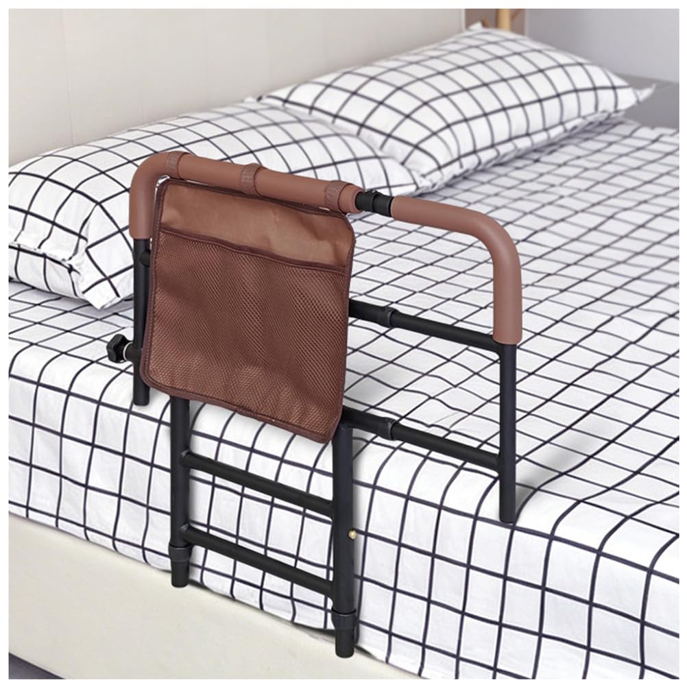 Barandilla Cama Adulto, Ayuda para Levantarse De La Cama Barrera Cama Adultos con Bolsa | Almacenamiento Barandilla Cama Ajustable a Cualquier Cama Barrera Seguridad Adultos