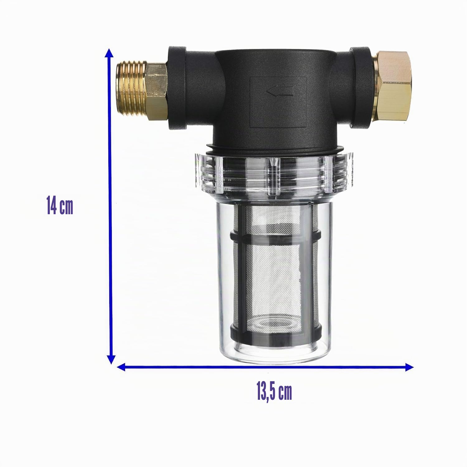 M MINGLE Filtre pour Tuyau d'Arrosage pour Nettoyeur Haute Pression Entrée d'Eau, Pipeline Filtre de Pompe à Eau pour Sédiments, Tamis 40 Mailles (420 μm), Tamis Additionnel 100 Mailles (150 μm)
