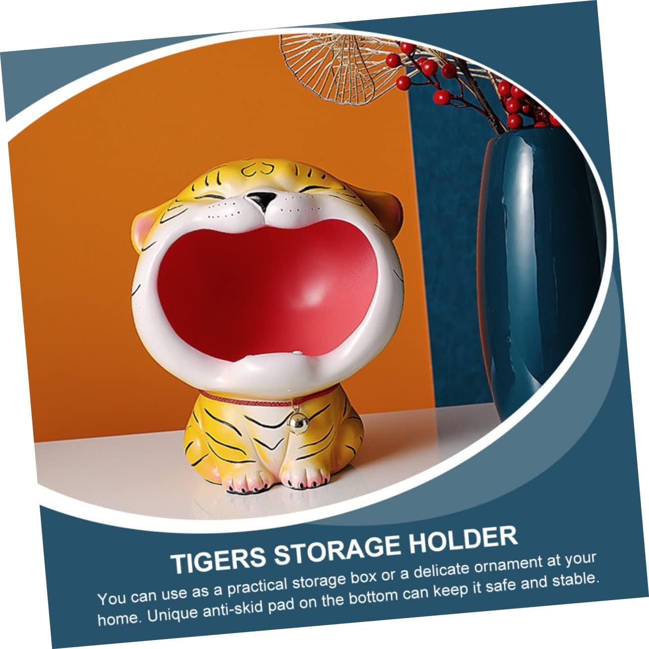PRETYZOOM Realistic Tiger Storage Holder Multifunctional Resin Decor for Home for Tiger Lovers