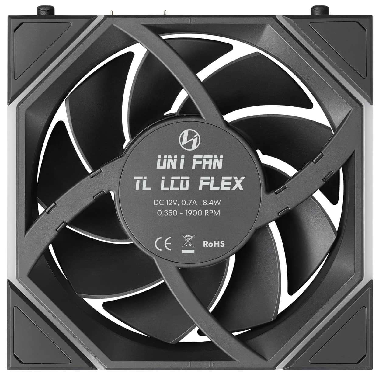 Lian Li UNI FAN TL LCD FLEX - Ventola senza fili con ARGB e display LCD, 120 mm, nero, confezione da 3 con controller