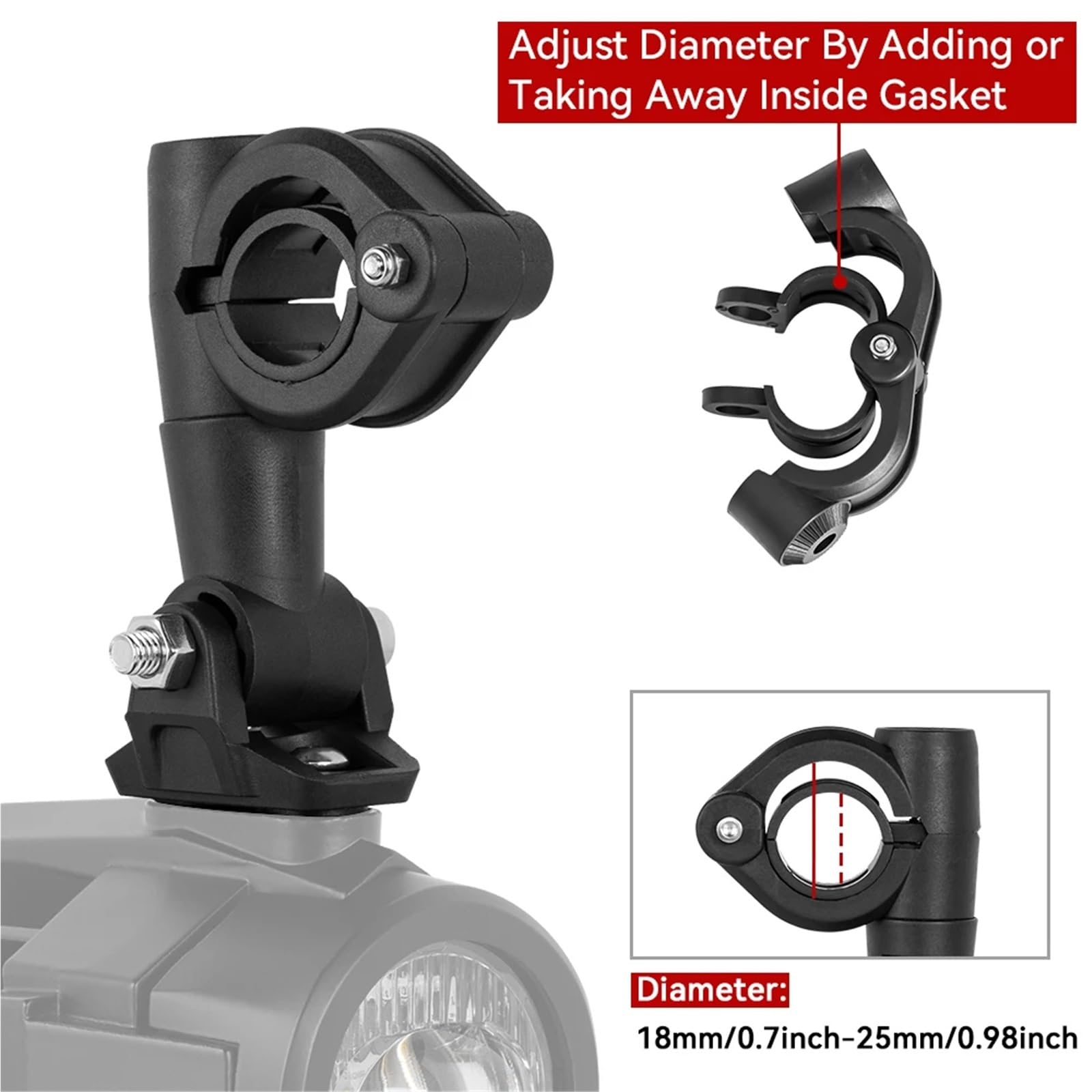 Supporto universale per luci ausiliarie per moto, accessori per motori, supporto per fendinebbia, adatto per BMW R1200GS supporto adattatore faro per lampadina