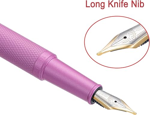 Miniatura 116 de Hongdian Black Forest - Pluma estilográfica de punta media, diseño clásico con convertidor y estuche de metal Negro -,Azul,Latón,Fibra de