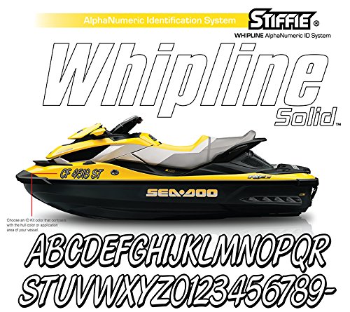 Stiffie Whipline Solid Sand/Black 3" Alpha-Numeric Registration Identification Numbers Stickers Decals For Boats & Personal Watercraft #TOP4