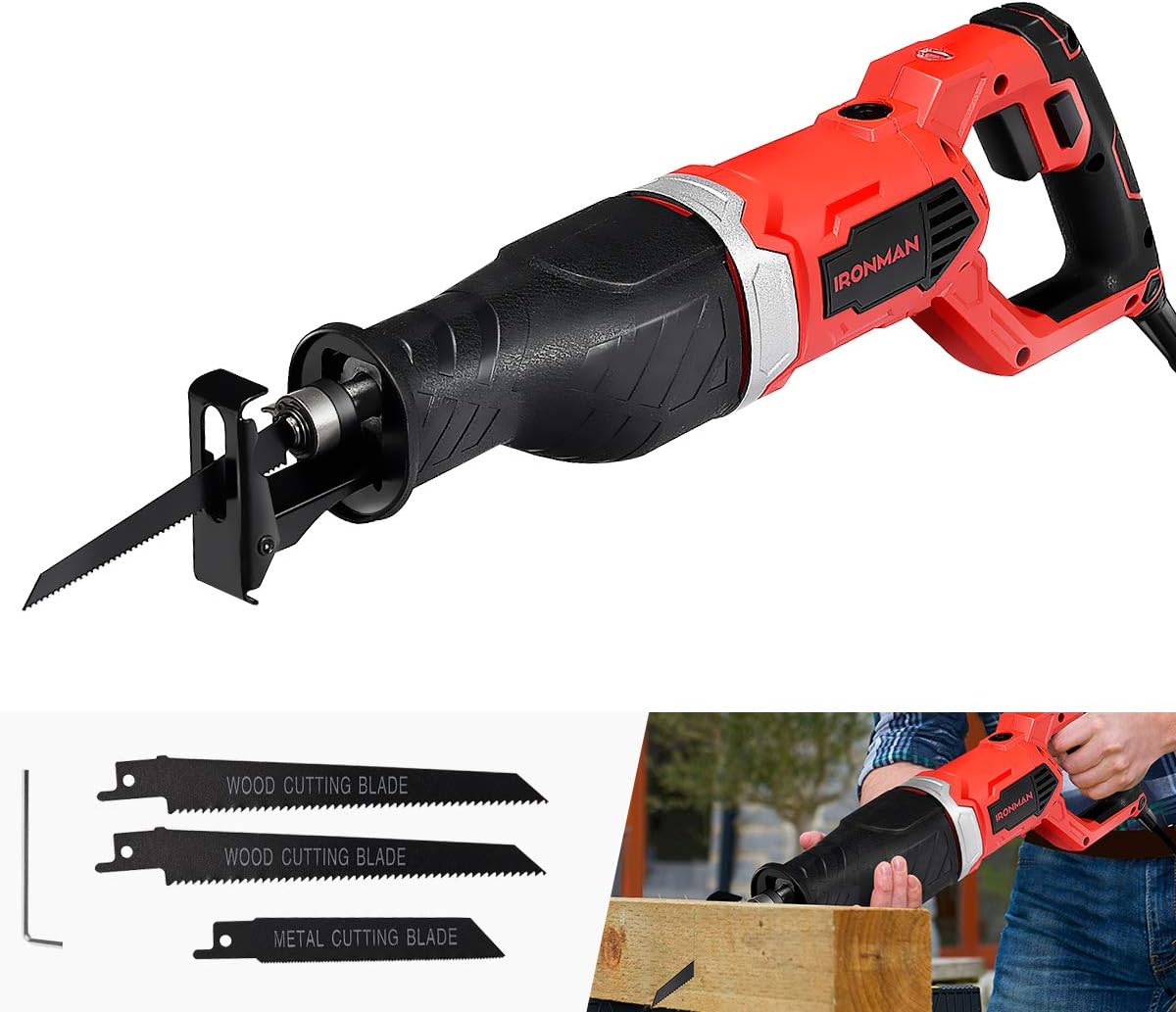 Bеѕt Cуbеr Mоndау 🔥 Goplus Reciprocating Saw, 9Amp 1-1/8'' Stroke Length, 2500SPM Variable Speed and Trigger Switch with 3 Saw Blades for Wood and Metal Cutting, Electric Saw with Copper Wire Motor and Power Indicator