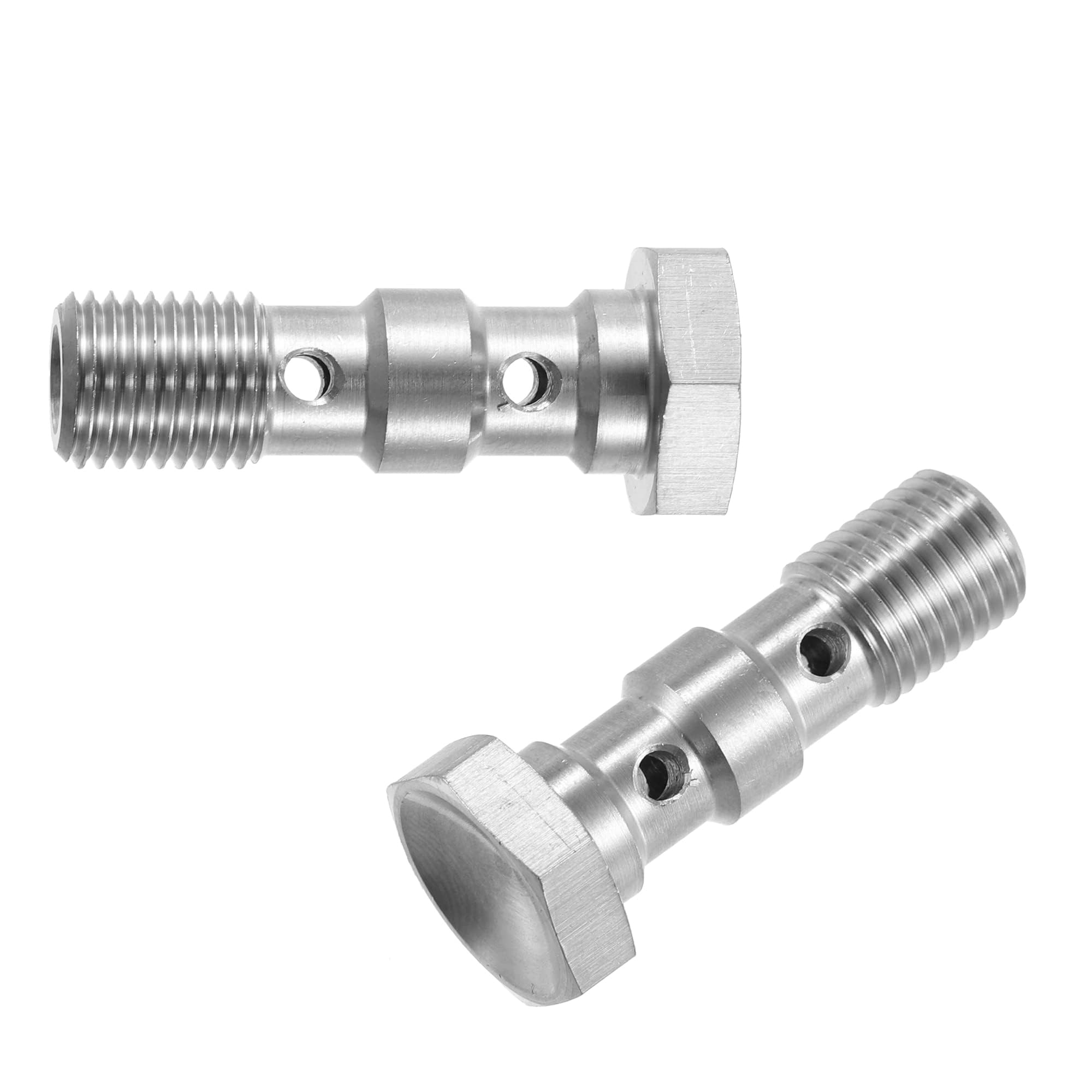 Unifizz Bullone per banjo con filettatura in acciaio inox per auto, 2 pezzi, con rondelle in rame, lunghezza 31 mm, AN3 3/8-24