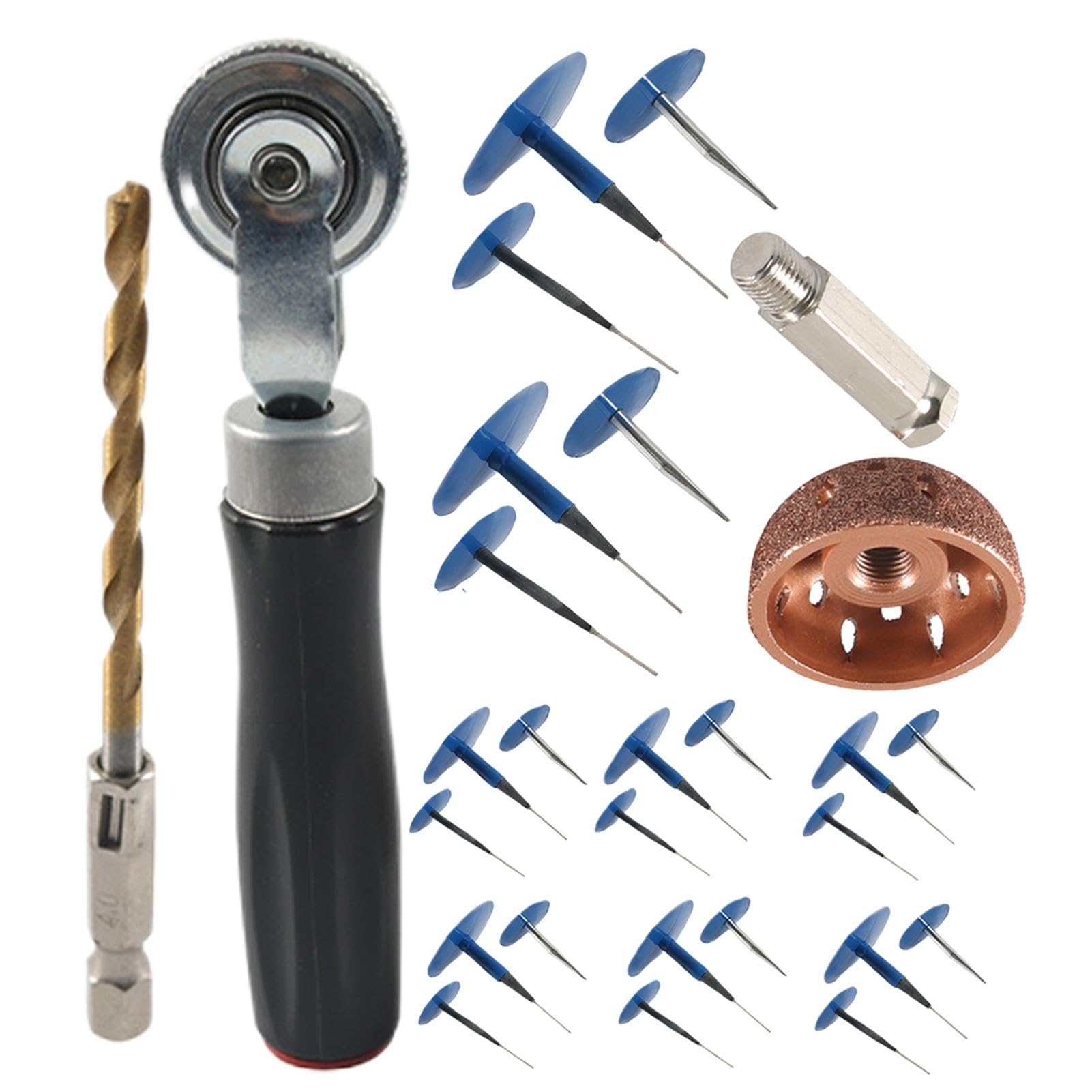 Kit reparación neumáticos con Parches y Tapones Kit de Tapones Seta y | Tapón para reparar pinchazos Herramienta portátil reparapinchazos coche moto
