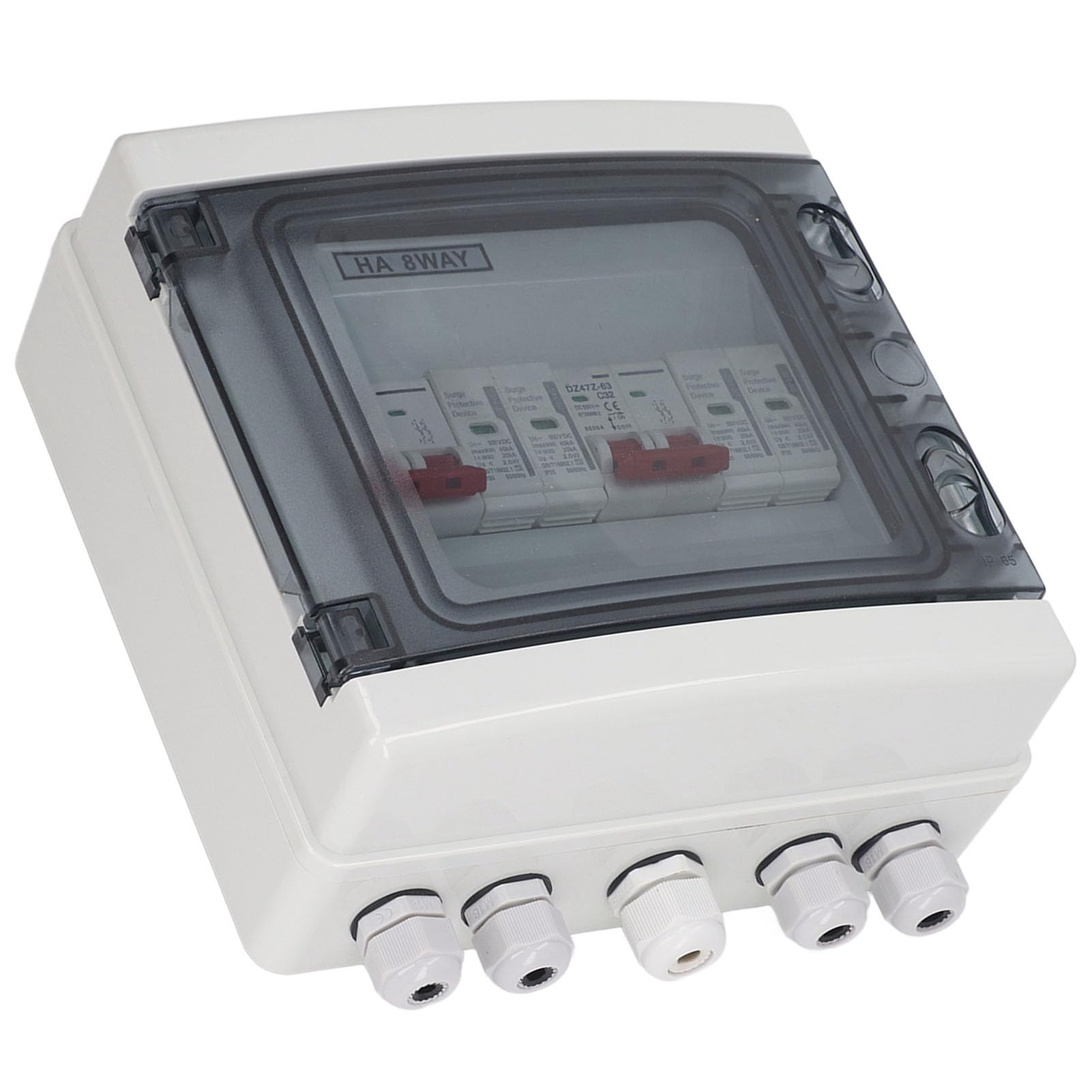 Eujgoov DC500V 32A PV Solar Combiner Box 2 in 2 Out IP65 mit 20-40KA Schutz