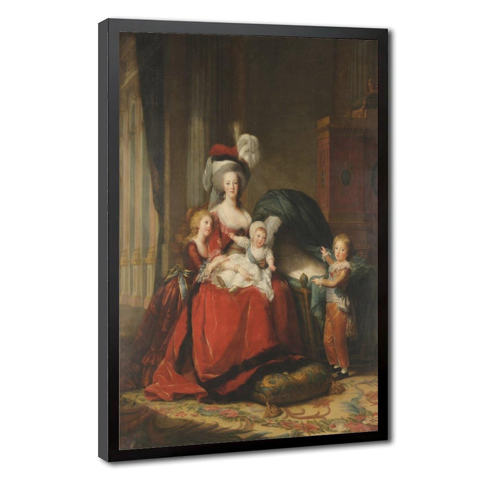 WCYB Marie Antoinette And Her Children by Élisabeth Vigée Le Brun Prints Posters Canvas Deco Paintings Wall Art For Office Living Room Hangable Frame 12" L