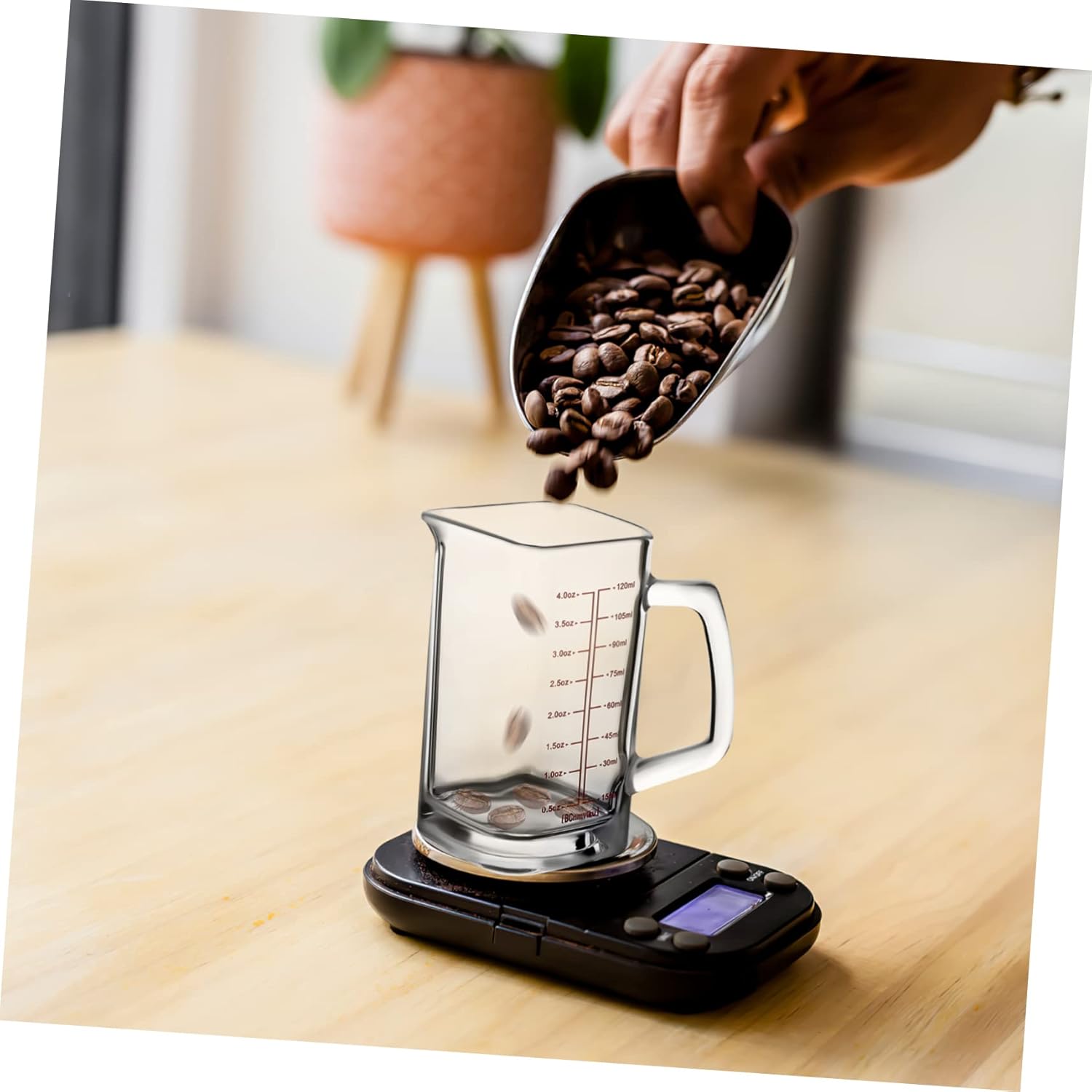 4 Measuring Cup Measuring Mugs for Coffee Clear Measuring Mugs Glass Coffee Mugs Clear Coffee Cups Transparent Measuring Mugs Coffee Cups with Scale Glass Coffee Cups