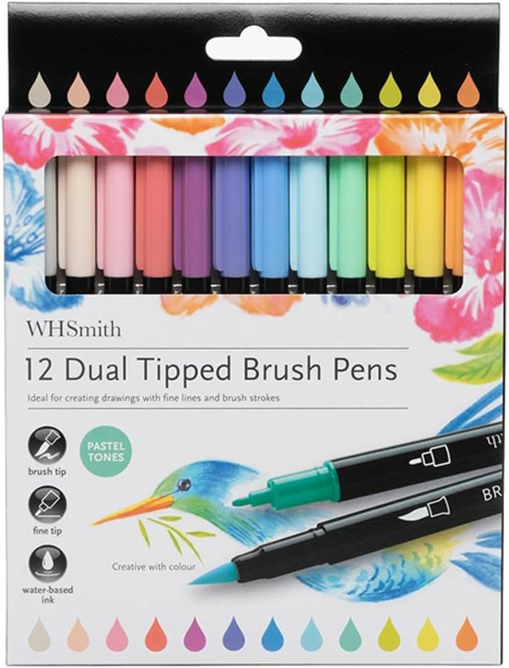 WHSmith Pastel Dual Tipped Brush Pens Pack of 12 Amazon.co.uk Home & Kitchen