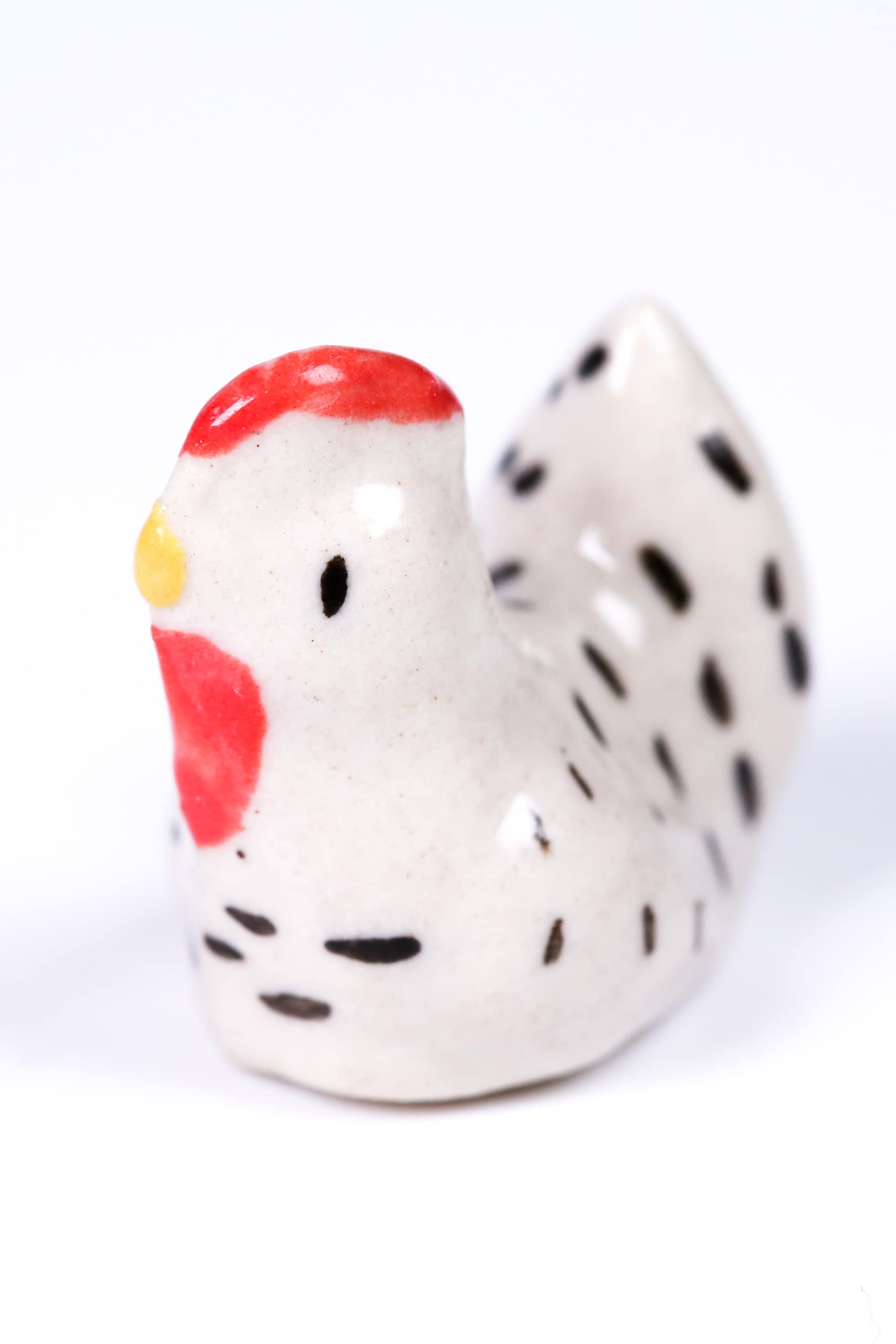 Ceramic Tiny White Chicken Figurines Animals Miniature Outdoor Gift Home Decor