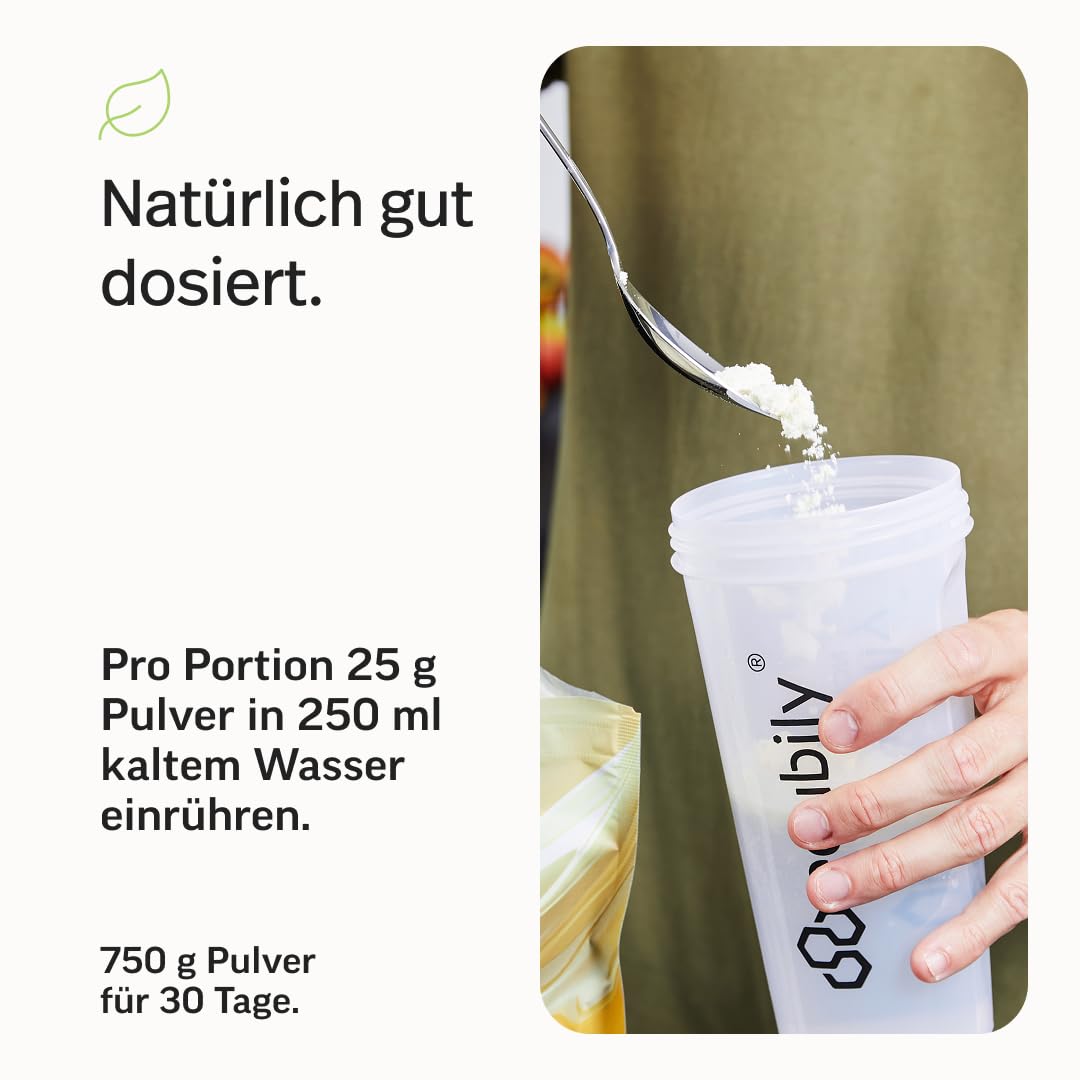 edubily® Whey Protein Isolat - Laktosefrei - Sehr gut lösliches Eiweißpulver ohne Kohlenhydrate & Zucker - Aus irischer Weidehaltung (750 g, Neutral)