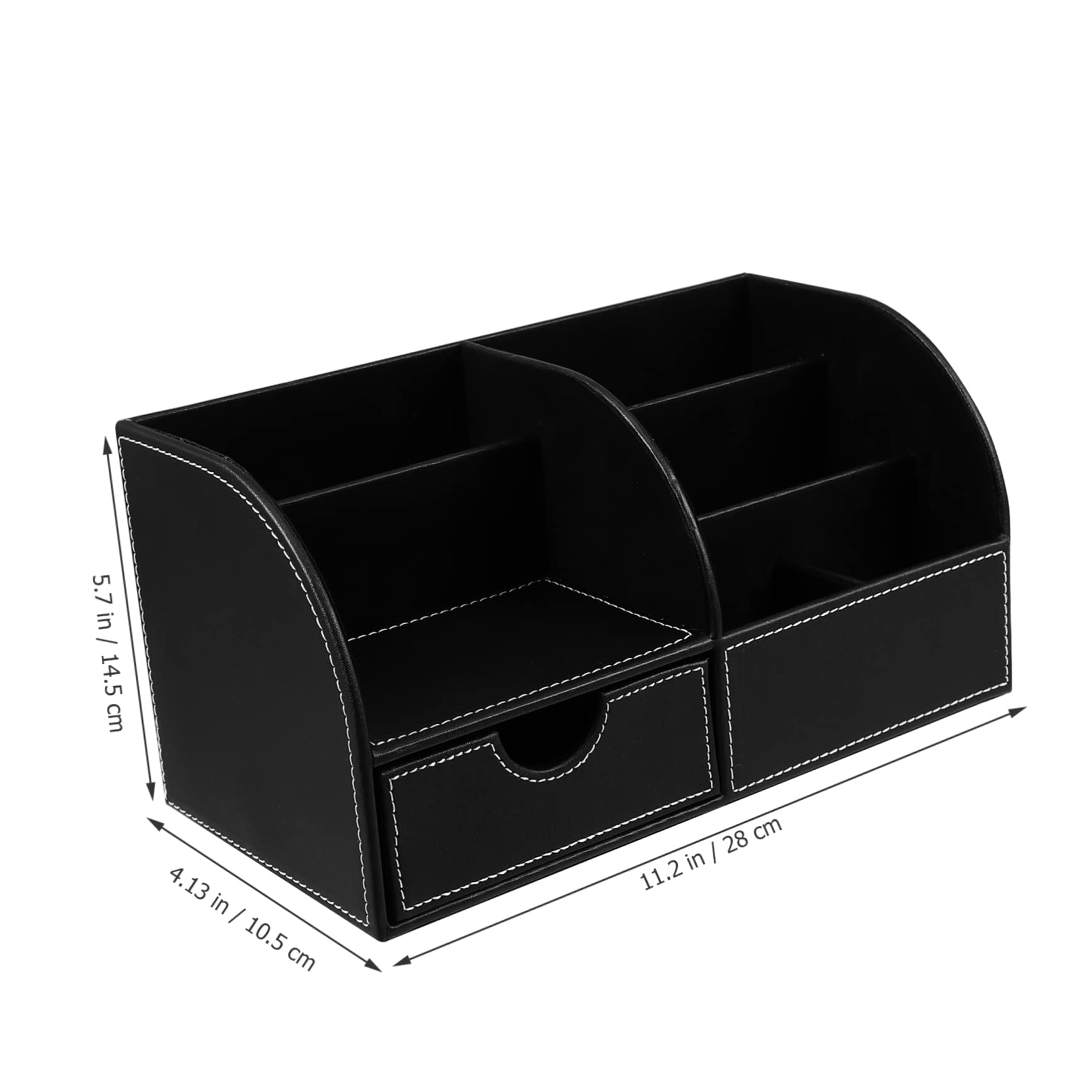 Portalápices Cuadrado de Cuero Pu Negro para Escritorio Oficina | Organizador de Bolígrafos y Pinceles, Acabado Pulido, Decoracion Colegio, Material Escolar y Papeleria Instituto