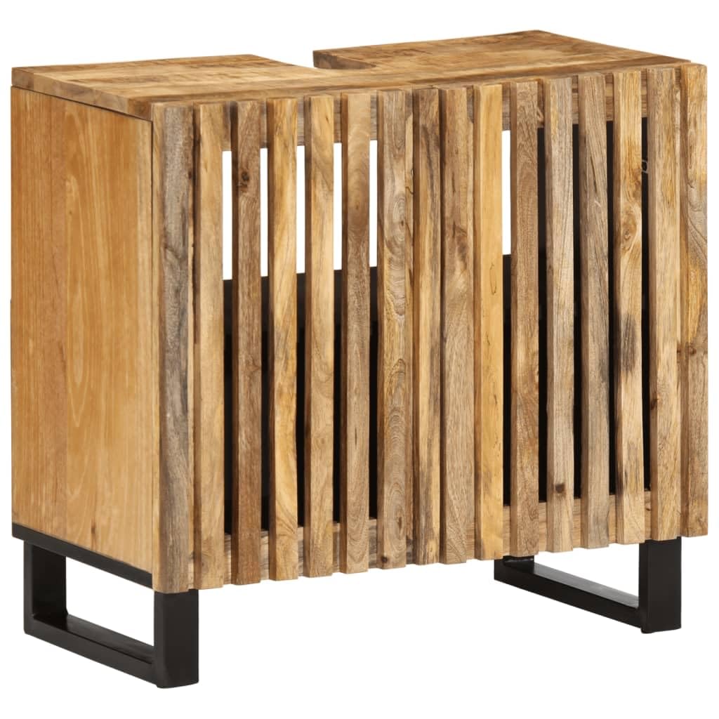 Armario para lavabo de baño rústico: mueble de madera de mango de 62 cm