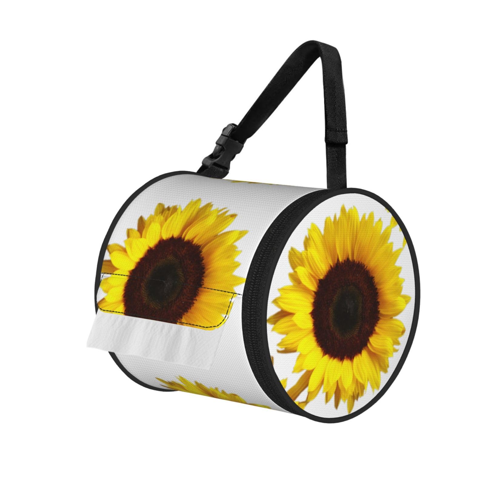 Sunflower Background Print Fashion Tissues Organizer Box, Hanging Tissue Holder For Purse Coins For Car Office Daily Outing